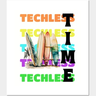 Techless Time Surfing TShirt Posters and Art